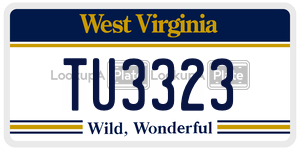 TU3323  license plate in WV