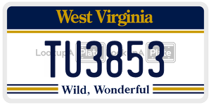 TU3853  license plate in WV