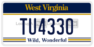 TU4330  license plate in WV