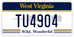 TU4904  license plate in WV