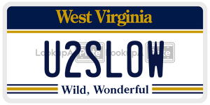 U2SLOW  license plate in WV