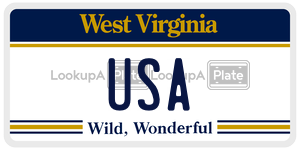 USA  license plate in WV