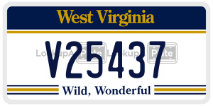 V25437  license plate in WV