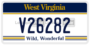 V26282  license plate in WV