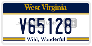 V65128  license plate in WV