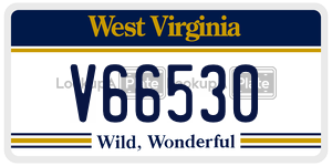 V66530  license plate in WV