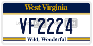 VF2224  license plate in WV