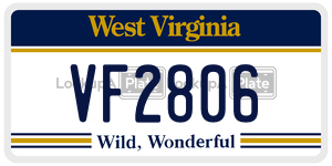 VF2806  license plate in WV