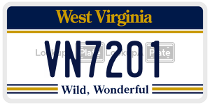 VN7201  license plate in WV