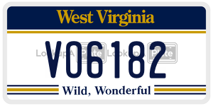 VO6182  license plate in WV