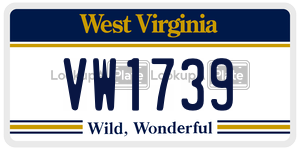 VW1739  license plate in WV