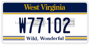 W77102 license plate in West Virginia
