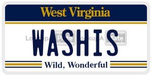 WASHIS  license plate in WV