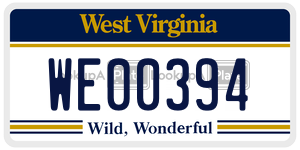WE00394  license plate in WV