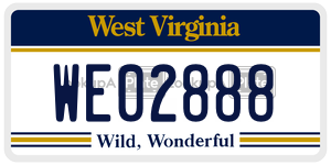 WE02888  license plate in WV