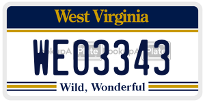 WE03343  license plate in WV