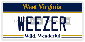 WEEZER  license plate in WV