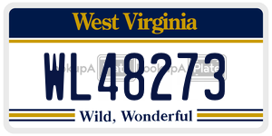 WL48273  license plate in WV