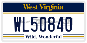 WL50840  license plate in WV