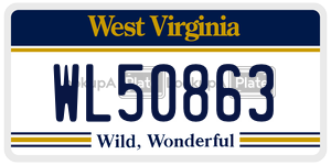 WL50863  license plate in WV