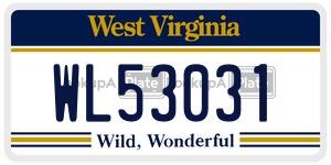 WL53031  license plate in WV