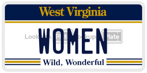 WOMEN  license plate in WV