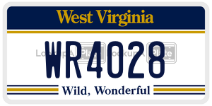 WR4028  license plate in WV