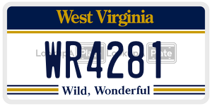WR4281  license plate in WV