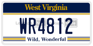 WR4812  license plate in WV