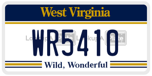 WR5410  license plate in WV