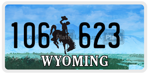 106623 license plate in Wyoming