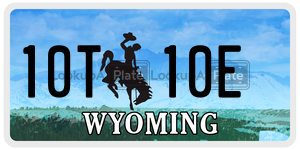 10T10E  license plate in WY