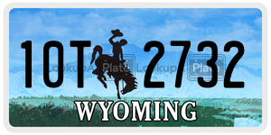 10T2732  license plate in WY