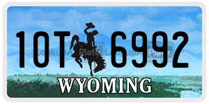 10T6992  license plate in WY