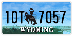10T7057  license plate in WY