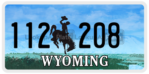 112208 license plate in Wyoming