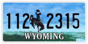 1122315 license plate in Wyoming