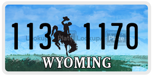 1131170 license plate in Wyoming