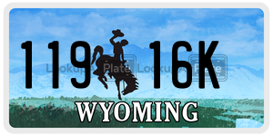 11916K  license plate in WY