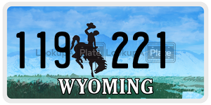 119221 license plate in Wyoming