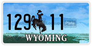 12911 license plate in Wyoming