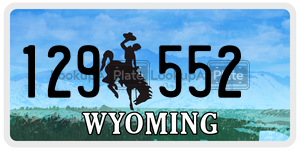 129552  license plate in WY