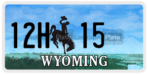 12H15  license plate in WY