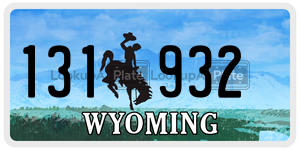 131932  license plate in WY