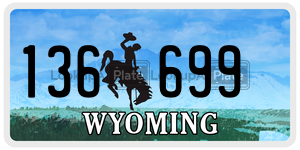 136699 license plate in Wyoming