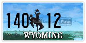 14012  license plate in WY