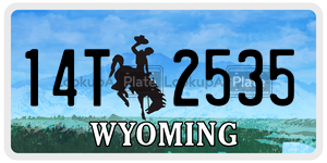 14T2535  license plate in WY