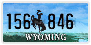156846 license plate in Wyoming