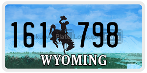161798 license plate in Wyoming