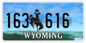 163616  license plate in WY